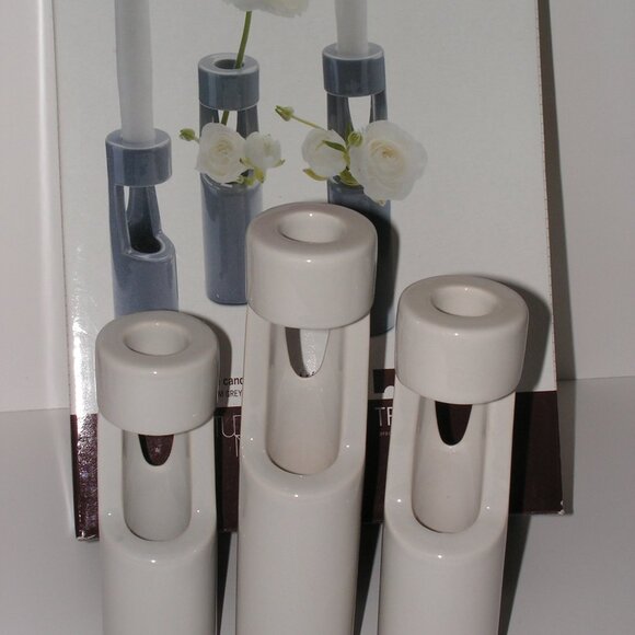 Mikasa Truck Bloom Set of 3 Vases Gray Ceramic - Picture 7 of 16